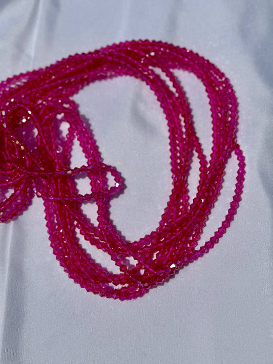 Dark pink waistbeads
