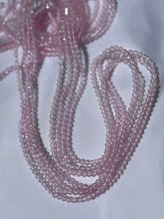 Pink diamond shaped waistbeads