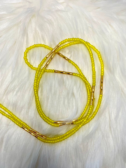 yellow and gold waistbeads